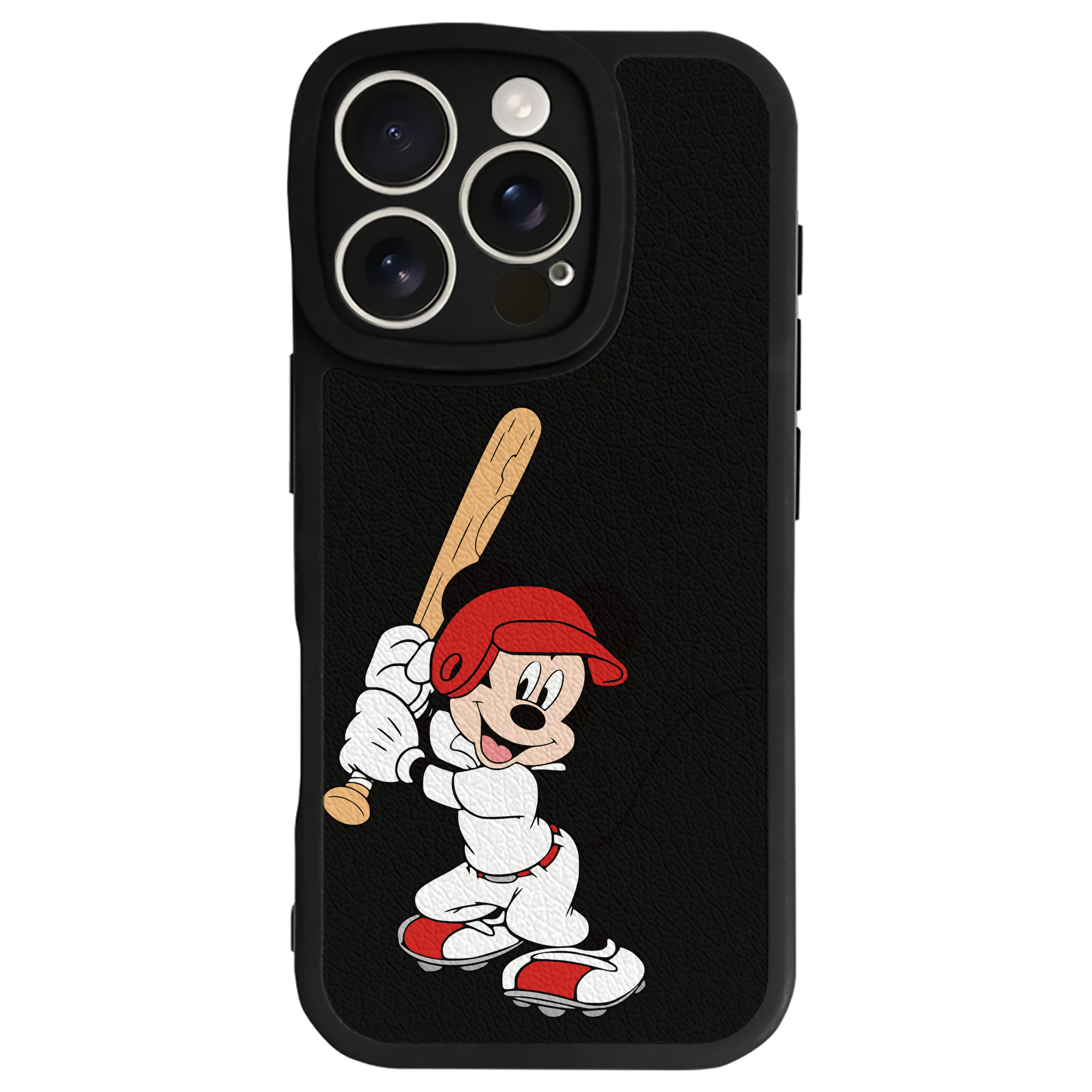 （画像用） ミッキーマウス Mickey Mouse 【iPhone 16シリーズ対応】シリコンスマホケース（レザー調） 材質：シリコン